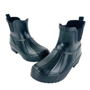 Chooka Womens 6 Rain Boots Black Waterproof Ankle Chelsea Duck Boot